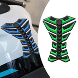 Maxbell Motorcycle Gas Tank Sticker 3D Rubber Accessories Oil Tank Fish Bone Sticker Green