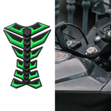 Maxbell Motorcycle Gas Tank Sticker 3D Rubber Accessories Oil Tank Fish Bone Sticker Green