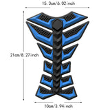 Maxbell Motorcycle Gas Tank Sticker 3D Rubber Accessories Oil Tank Fish Bone Sticker Blue