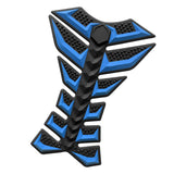 Maxbell Motorcycle Gas Tank Sticker 3D Rubber Accessories Oil Tank Fish Bone Sticker Blue