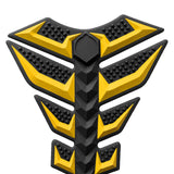 Maxbell Motorcycle Gas Tank Sticker 3D Rubber Accessories Oil Tank Fish Bone Sticker Yellow