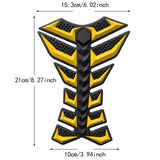 Maxbell Motorcycle Gas Tank Sticker 3D Rubber Accessories Oil Tank Fish Bone Sticker Yellow