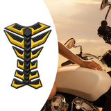 Maxbell Motorcycle Gas Tank Sticker 3D Rubber Accessories Oil Tank Fish Bone Sticker Yellow