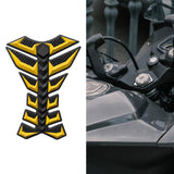 Maxbell Motorcycle Gas Tank Sticker 3D Rubber Accessories Oil Tank Fish Bone Sticker Yellow