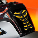 Maxbell Motorcycle Gas Tank Sticker 3D Rubber Accessories Oil Tank Fish Bone Sticker Yellow