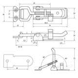 Maxbell Boat Anti Rattle Latch Adjustable Lock Hasp for Trailer Door Yacht