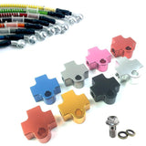 Maxbell Brake Oil Hose Pipe Three Way Connector Front Double Disc Conversion Set Black