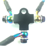 Maxbell Brake Oil Hose Pipe Three Way Connector Front Double Disc Conversion Set Black