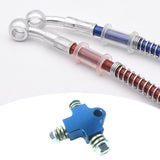 Maxbell Brake Oil Hose Pipe Three Way Connector Front Double Disc Conversion Set Blue