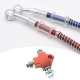 Maxbell Brake Oil Hose Pipe Three Way Connector Front Double Disc Conversion Set Orange