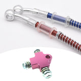 Maxbell Brake Oil Hose Pipe Three Way Connector Front Double Disc Conversion Set Purple