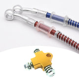 Maxbell Brake Oil Hose Pipe Three Way Connector Front Double Disc Conversion Set Gold