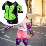 Maxbell Kids Motorcycle Armor Suit Body Guards Vest for Skiing Motocross Green