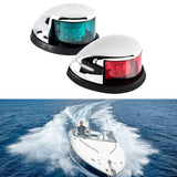 Maxbell 2 Pieces Boat Navigation Light Replace Sturdy 3nm Visibility Range Accessory Silver