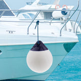 Maxbell Round Boat Fender Buoy Ball for Lake Multipurpose Anti Scratch 11.8x13.8inch White
