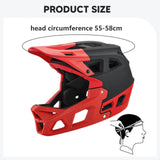 Maxbell Full Face Bike Helmet Fashion Bicycle Helmet for Cycling Riding Outdoor Black Red M