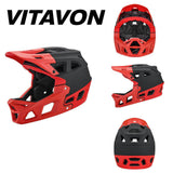 Maxbell Full Face Bike Helmet Fashion Bicycle Helmet for Cycling Riding Outdoor Black Red L