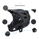 Maxbell Full Face Bike Helmet Fashion Bicycle Helmet for Cycling Riding Outdoor Black M