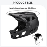 Maxbell Full Face Bike Helmet Fashion Bicycle Helmet for Cycling Riding Outdoor Black L