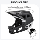 Maxbell Full Face Bike Helmet Fashion Bicycle Helmet for Cycling Riding Outdoor Black White M