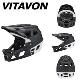 Maxbell Full Face Bike Helmet Fashion Bicycle Helmet for Cycling Riding Outdoor Black White L