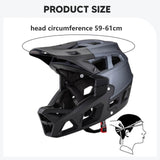 Maxbell Full Face Bike Helmet Fashion Bicycle Helmet for Cycling Riding Outdoor Titanium Black L