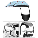 Maxbell Electric Motorcycle Canopy Cloth Easy to Install Universal Sunshade Umbrella Blue