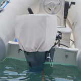 Maxbell Boat Outboard Motor Cover Windproof 210D Oxford Cloth Boat Engine Hood Cover 15 to 30HP