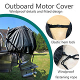 Maxbell Boat Outboard Motor Cover Windproof 210D Oxford Cloth Boat Engine Hood Cover 100 to 150HP