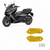 Maxbell 2 Pieces Motorcycle Mirror Block Off Plates Decoration Rearview Mirror Parts Gold