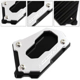 Maxbell Motorcycle Kick Stand Aluminum Alloy Enlarger Plate for BMW R1200GS Adv Black Silver