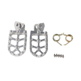 Maxbell Motorcycle Foot Pegs Sturdy Stable Wide Footpegs for Rmz250 2010-2019 Silver