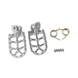 Maxbell Motorcycle Foot Pegs Sturdy Stable Wide Footpegs for Rmz250 2010-2019 Silver