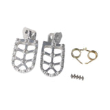 Maxbell Motorcycle Foot Pegs Sturdy Stable Wide Footpegs for Rmz250 2010-2019 Silver