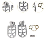 Maxbell Motorcycle Foot Pegs Sturdy Stable Wide Footpegs for Rmz250 2010-2019 Silver