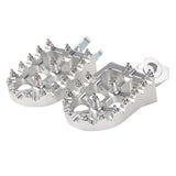 Maxbell Motorcycle Foot Pegs Sturdy Stable Wide Footpegs for Rmz250 2010-2019 Silver