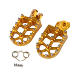 Maxbell Motorcycle Foot Pegs Sturdy Stable Wide Footpegs for Rmz250 2010-2019 Gold