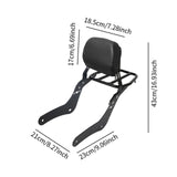 Maxbell Motorcycle Sissy Bar Backrest Assembly Passenger Assembled Backrest Rear Pad black