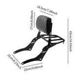 Maxbell Motorcycle Sissy Bar Backrest Assembly Passenger Assembled Backrest Rear Pad grid