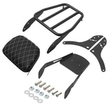 Maxbell Motorcycle Sissy Bar Backrest Assembly Passenger Assembled Backrest Rear Pad grid