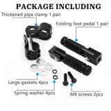 Maxbell Generic Motorcycle Foot Pegs Foldable Practical Footpegs for Motorcycle Black