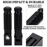 Maxbell Generic Motorcycle Foot Pegs Foldable Practical Footpegs for Motorcycle Black