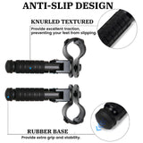 Maxbell Generic Motorcycle Foot Pegs Foldable Practical Footpegs for Motorcycle Black