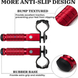 Maxbell Generic Motorcycle Foot Pegs Foldable Practical Footpegs for Motorcycle Red
