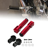 Maxbell Generic Motorcycle Foot Pegs Foldable Practical Footpegs for Motorcycle Red