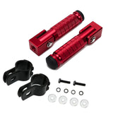 Maxbell Generic Motorcycle Foot Pegs Foldable Practical Footpegs for Motorcycle Red
