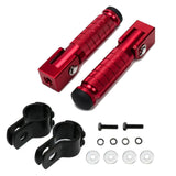 Maxbell Generic Motorcycle Foot Pegs Foldable Practical Footpegs for Motorcycle Red