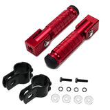 Maxbell Generic Motorcycle Foot Pegs Foldable Practical Footpegs for Motorcycle Red