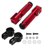 Maxbell Generic Motorcycle Foot Pegs Foldable Practical Footpegs for Motorcycle Red