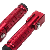 Maxbell Generic Motorcycle Foot Pegs Foldable Practical Footpegs for Motorcycle Red